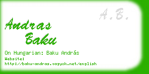 andras baku business card